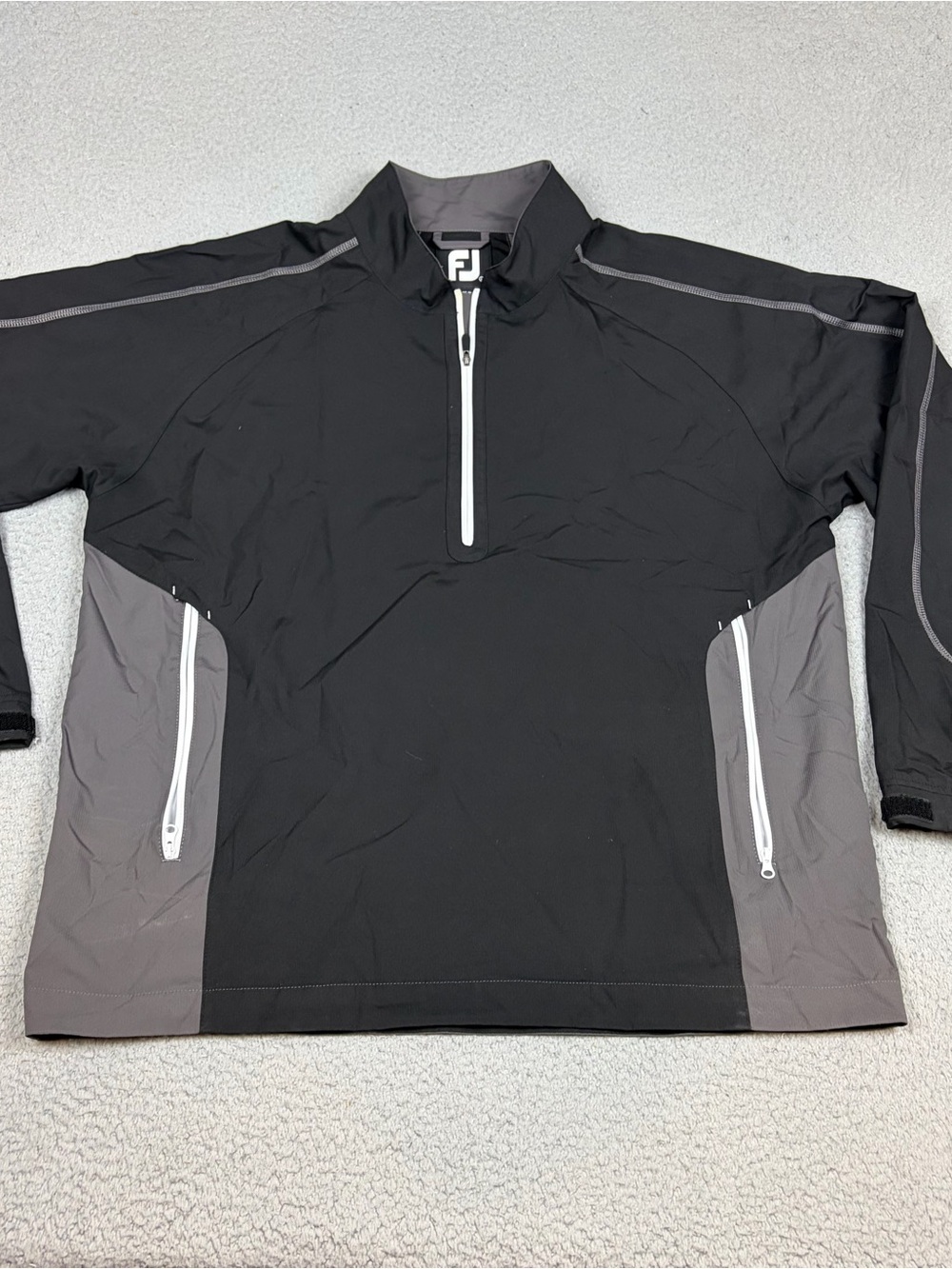 FootJoy 1/4 Zip Pullover Men's Large Black & Gray Golf Lightweight